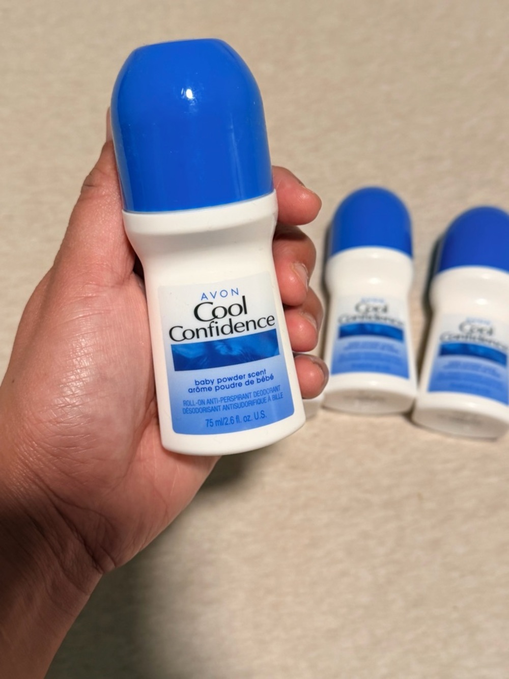 Avon Cool Confidence Roll-On Deodorant - Blue & White